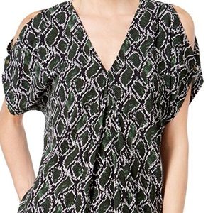 Michael Kors Cold Shoulder Snakeskin Blouse NWT